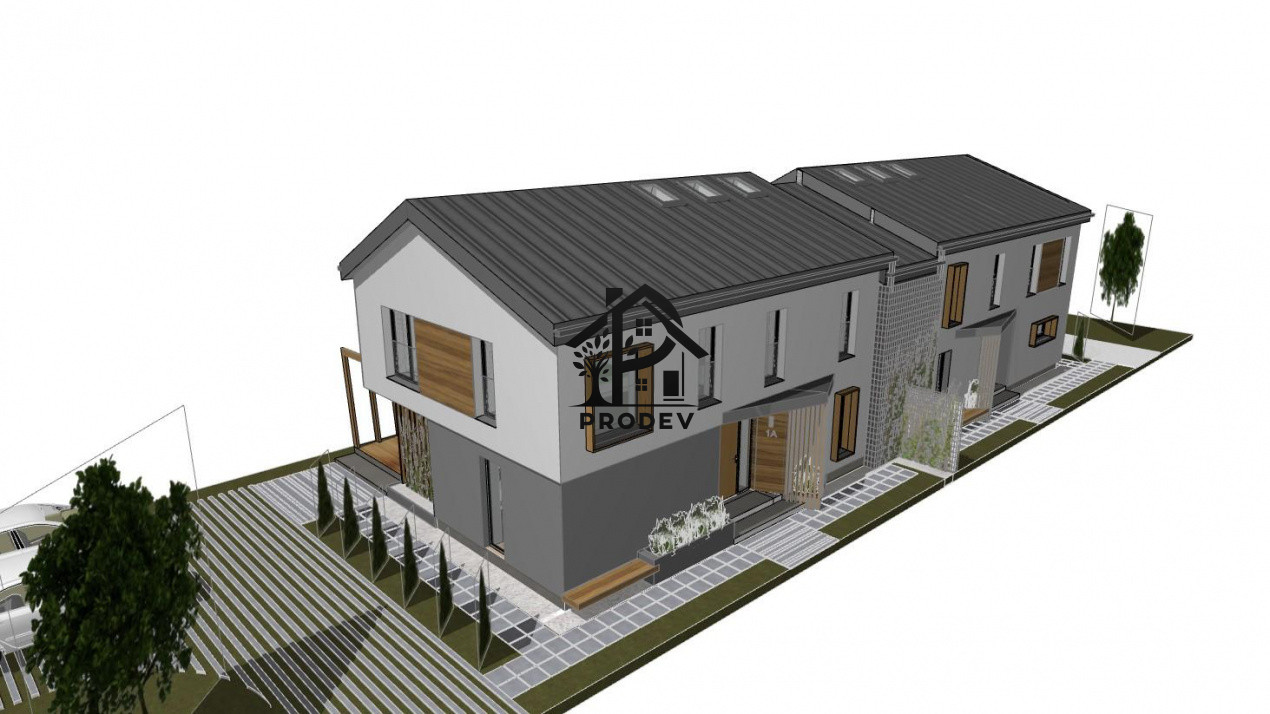 Duplex 4 camere 3 bai 130mp utili si 190 mp teren liber in zona Terra!