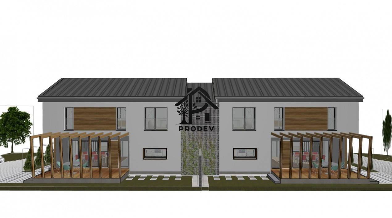 Duplex 4 camere 3 bai 130mp utili si 190 mp teren liber in zona Terra!
