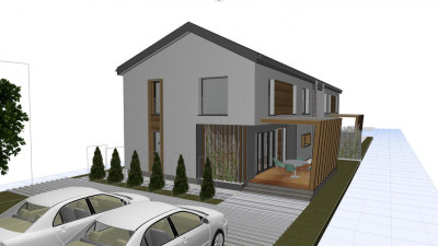 Duplex 4 camere 3 bai 130mp utili si 190 mp teren liber in zona Terra!